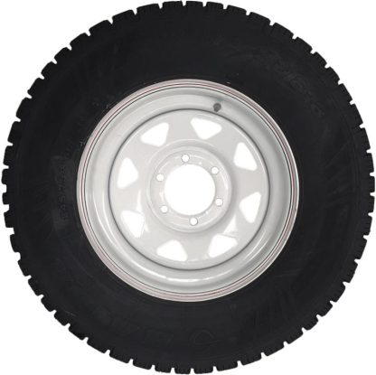 LT245R16 - 818 Off Road Tyre fitted to 16 inch White Sunraysia LandCruiser 6 Stud Rim