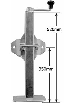 Standard Adjustable Stand with Welded  Pin Locking Swivel Bracket - Square Tube 520mm - 745mm