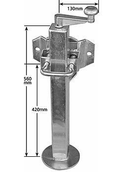 Heavy Duty Adjustable Stand with Welded Swivel Bracket - Square Tube 560mm - 785mm