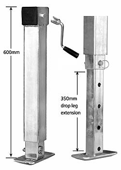 Side Wind Adjustable Stand with Drop Leg and Loose Handle - Heavy Duty