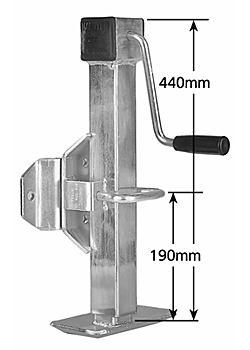 Side Winding Adjustable Stand with pin locking swivel bracket welded in position - Light Duty