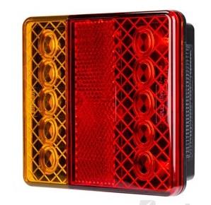 LED Rear Combination Lamp 10-30V Stop/Tail/Ind/Ref/Lic Surface Mount 100 x 100mm with Licsence plate lamp -Single Blister