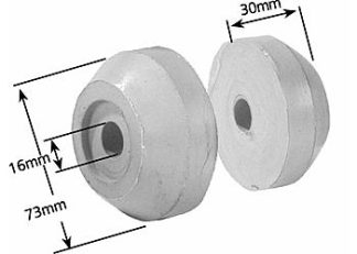 2 piece Bow Protector, Grey 16mm plain bore