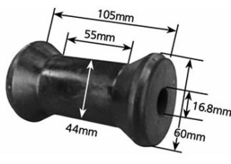 4 inch Sydney Type Keel Roller - 17mm Bore (85 Duro)