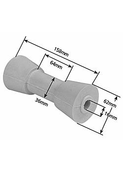 6 inch Sydney Type Keel Roller  - 16mm Bore