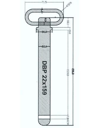 Draw Bar Pin 22mm x 159mm