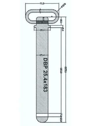 Draw Bar Pin 25.4mm x 183mm