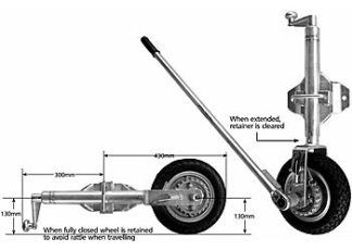 10 inch Ratchet Driven Easy Mover with Solid Rubber Jockey Wheel with Bracket - Welded