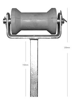 4 1/2  inch Single Post Roller Bracket - Galv Bulk Code B-3832