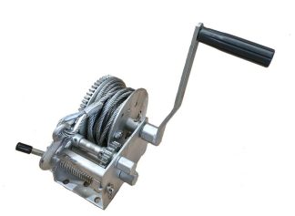 Hand Winch Stainless Steel, Rope Cable 10:5:1 ratio Snap Hook