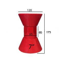 7 inch Jumbo Roller - Red Poly - 17mm Bore