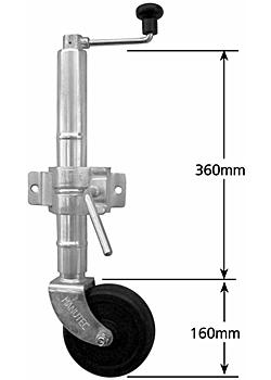 Standard Jockey Wheel - Clamp on - Wheel 150mm