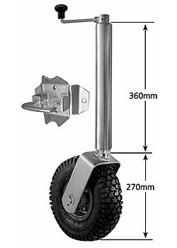 10 inch Pneumatic Swivel Jockey Wheel with Swivel Bracket