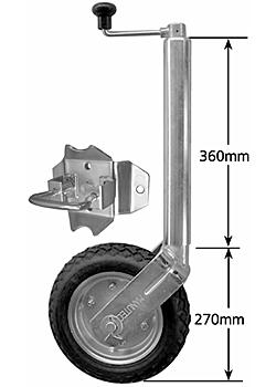 10 inch Solid Rubber Swivel Jockey Wheel with Swivel Bracket