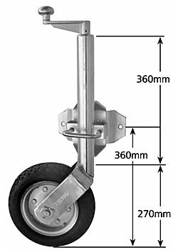 10 inch Solid Cushion Swivel Jockey Wheel with Heavy Duty Swivel Bracket - Welded Low