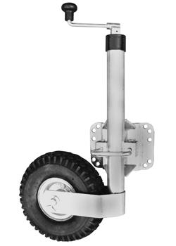 10 inch Pneumatic Galvanised Swivel Jockey Wheel with Low Bracket -Suits U-Bolts