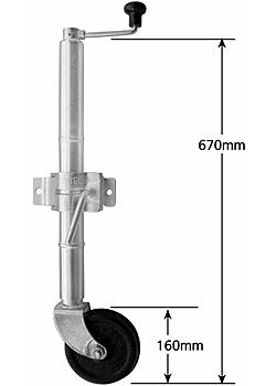 Std Jockey Wheel - with Clamp - Wheel 150mm - Extra Height