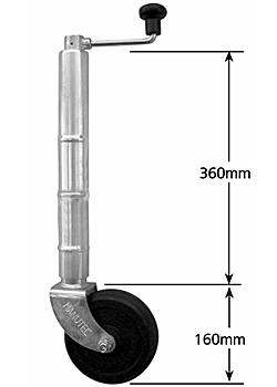 Standard Jockey Wheel - Clamp on style - 150mm wheel