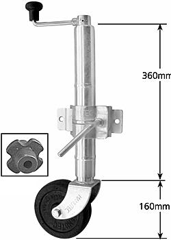 Standard Jockey Wheel - with Clamp - wheel 150mm - steel web