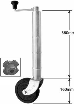 Standard Jockey Wheel - Clamp on style - Wheel 150mm - steel web