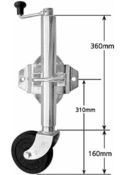 Standard Swivel Jockey Wheel - Swivel Bracket - Wheel 150mm