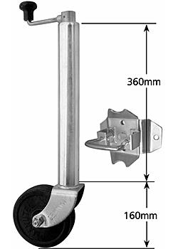 Standard Jockey Wheel - Swivel Bracket (loose) - Wheel 1500mm