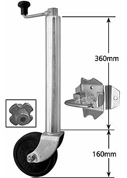 Standard Jockey Wheel Swivel Bracket (loose) Wheel 150mm steel web