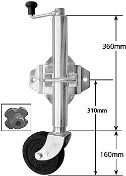 Standard Jockey Wheel - Swivel Bracket - Wheel 150mm steel web