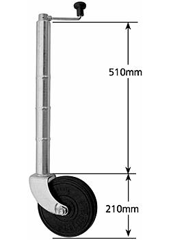 Medium Duty jockey wheel  Extra Height wheel solid Rubber without Clamp