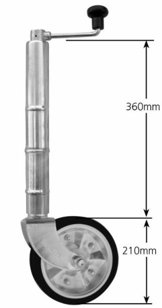 Jockey Wheel Medium 8  zinc ctr wheel - no swivel bracket