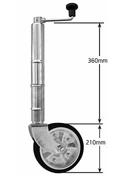 Medium Duty Jockey Wheel Clamp on style Wheel 200m solid rubber zinc ctr