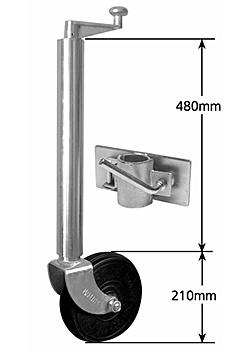 Jockey Wheel Heavy Duty 8 inch steel web wheel and Heavy Dutyuty clamp