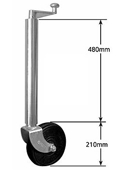 Heavy Duty Jockey Wheel - 60mm Outer Tube - 200mm wheel