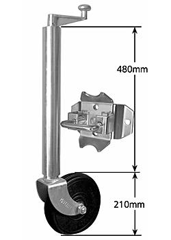 Jockey Wheel Heavy Duty 8 inch steel web loose swivel bracket