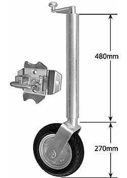 10 inch Heavy Duty Solid Cushion Swivel Jockey Wheel with Swivel Bracket