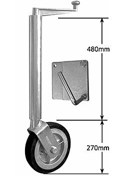 Jockey Wheel Extra Heavy Duty 10 inch Aluminium centre loose swivel plate