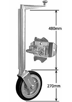 Jockey Wheel Extra Heavy Duty 10 inch Aluminium loose swivel bracket