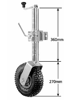 10 inch Pneumatic Jockey Wheel with Clamp