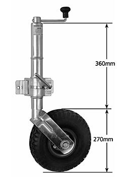 Economy Jockey Wheel with clamp - pneu Wheel 4.1/3.50x4