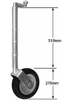 Jockey Wheel Extra Height 10 inch Solid Wheel- No Clamp