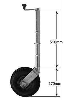 10 inch Extra Height Pneumatic Jockey Wheel without Clamp