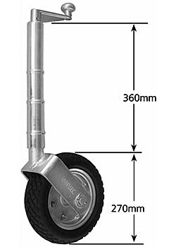 10 inch Solid Rubber Jockey Wheel without Clamp - Increased Capacity