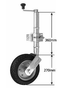 10 inch Solid Rubber Jockey Wheel with Clamp