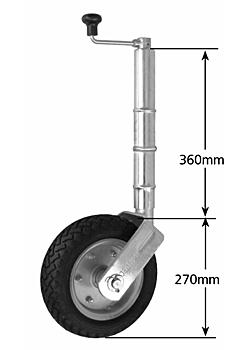 10 inch Solid Rubber Jockey Wheel without Clamp