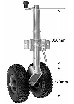 10 inch Twin Pneumatic Jockey Wheel with Clamp