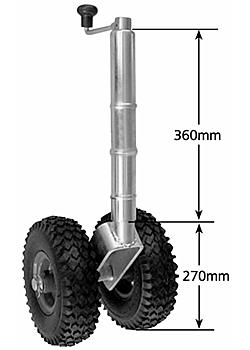 10 inch Twin Pneumatic Jockey Wheel without Clamp