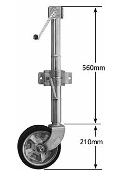 Side Wind Jockey Wheel Extra Height Med 8 inch zinc centre clamp