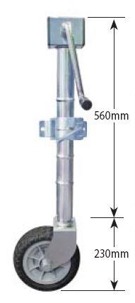 Side Wind Extra Height JW - 240mm Long Handle - With Clamp And 8" Solid (Cushion Plastic) Wheel