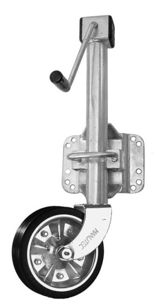 Side Wind Jockey Wheel Standard 8 inch rubber zinccentre,swivel bracket UBOLT FIXING