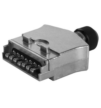 Flat 7 Pin Male Trailer Plug - Metal